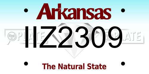 IIZ2309 Arkansas License Plate