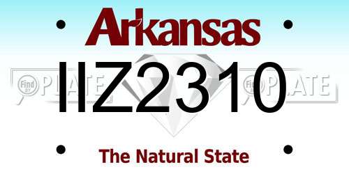 IIZ2310 Arkansas License Plate
