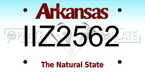 IIZ2562 Arkansas License Plate