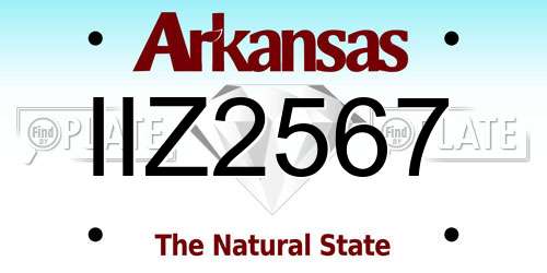 IIZ2567 Arkansas License Plate