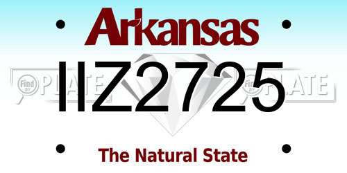 IIZ2725 Arkansas License Plate