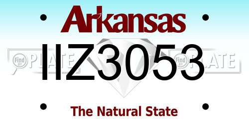 IIZ3053 Arkansas License Plate