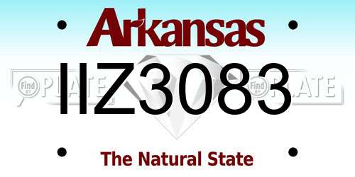 IIZ3083 Arkansas License Plate