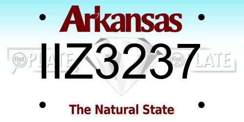 IIZ3237 Arkansas License Plate