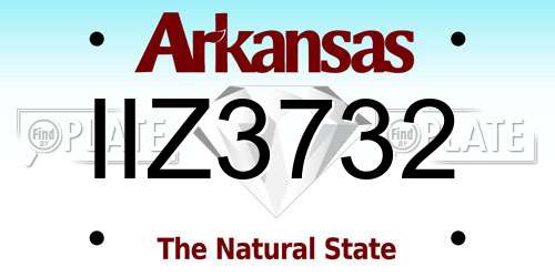 IIZ3732 Arkansas License Plate