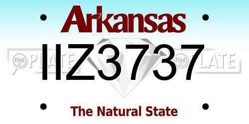 IIZ3737 Arkansas License Plate