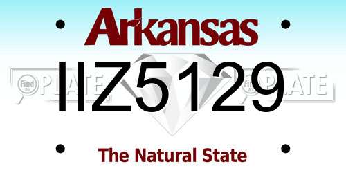 IIZ5129 Arkansas License Plate