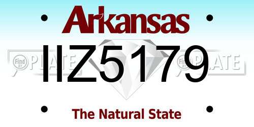 IIZ5179 Arkansas License Plate