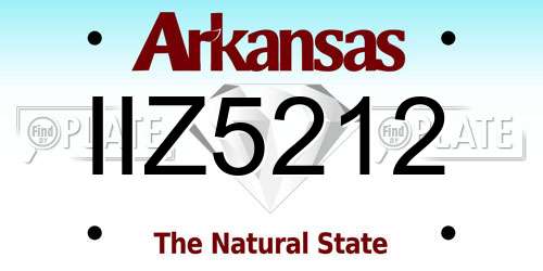 IIZ5212 Arkansas License Plate