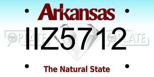 IIZ5712 Arkansas License Plate
