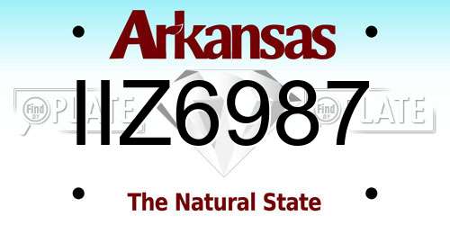 IIZ6987 Arkansas License Plate