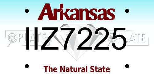 IIZ7225 Arkansas License Plate