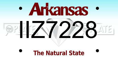 IIZ7228 Arkansas License Plate