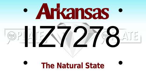 IIZ7278 Arkansas License Plate