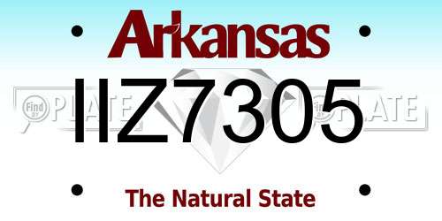 IIZ7305 Arkansas License Plate
