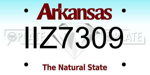 IIZ7309 Arkansas License Plate
