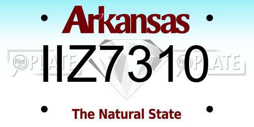 IIZ7310 Arkansas License Plate