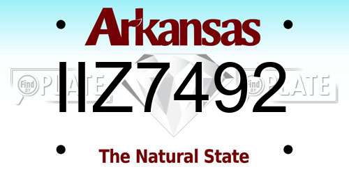 IIZ7492 Arkansas License Plate