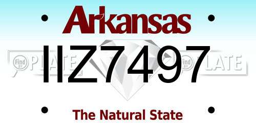 IIZ7497 Arkansas License Plate