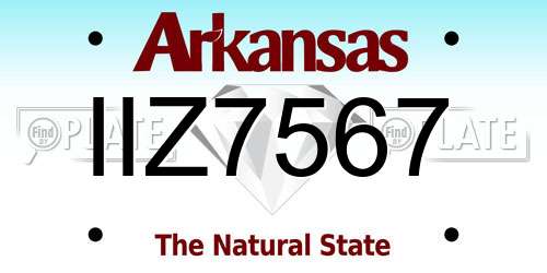 IIZ7567 Arkansas License Plate