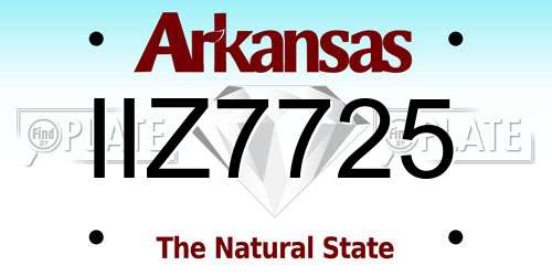 IIZ7725 Arkansas License Plate