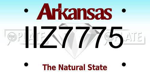 IIZ7775 Arkansas License Plate