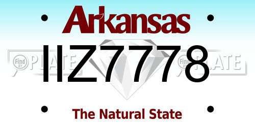IIZ7778 Arkansas License Plate