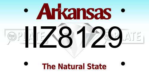 IIZ8129 Arkansas License Plate