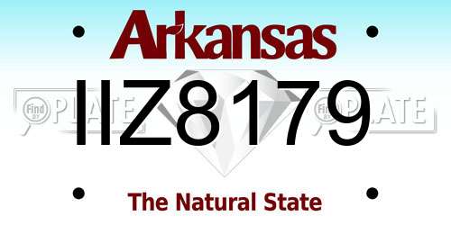 IIZ8179 Arkansas License Plate