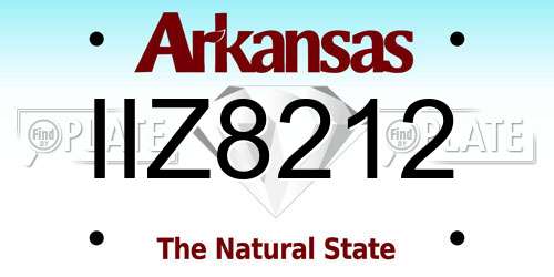 IIZ8212 Arkansas License Plate