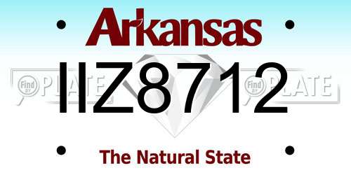 IIZ8712 Arkansas License Plate