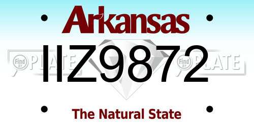 IIZ9872 Arkansas License Plate