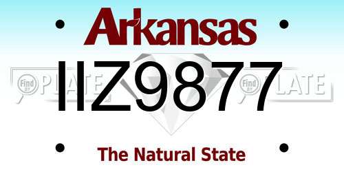 IIZ9877 Arkansas License Plate