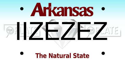 IIZEZEZ Arkansas License Plate