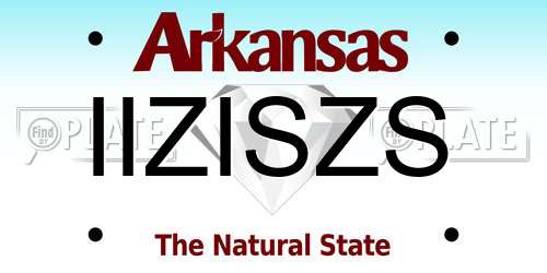 IIZISZS Arkansas License Plate