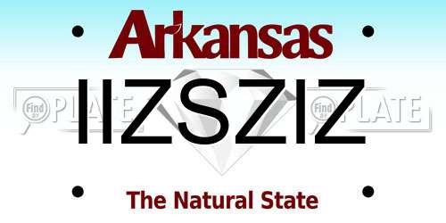 IIZSZIZ Arkansas License Plate