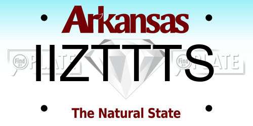 IIZTTTS Arkansas License Plate
