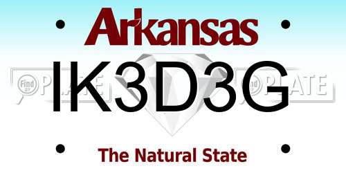IK3D3G Arkansas License Plate