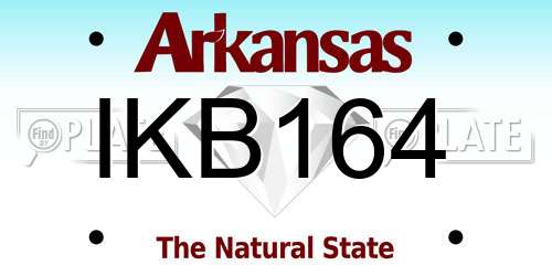 IKB164 Arkansas License Plate