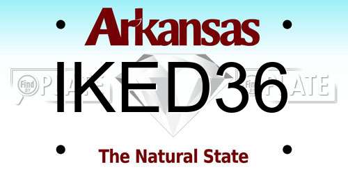 IKED36 Arkansas License Plate