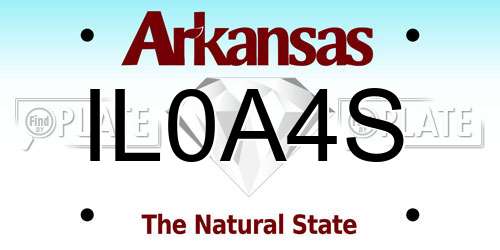 IL0A4S Arkansas License Plate