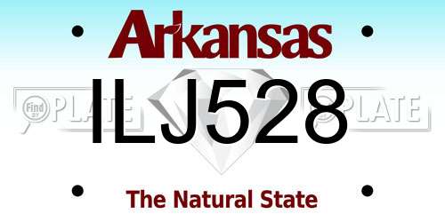ILJ528 Arkansas License Plate