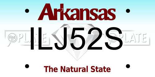 ILJ52S Arkansas License Plate