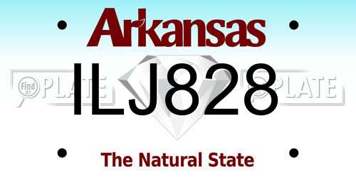 ILJ828 Arkansas License Plate