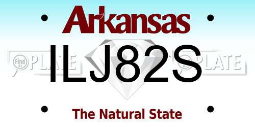 ILJ82S Arkansas License Plate