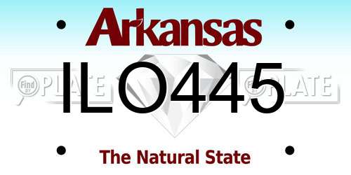 ILO445 Arkansas License Plate