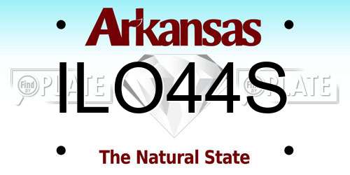 ILO44S Arkansas License Plate