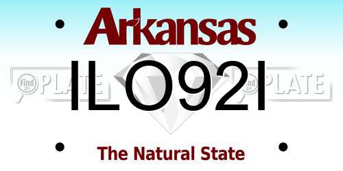 ILO92I Arkansas License Plate