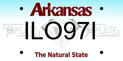 ILO97I Arkansas License Plate