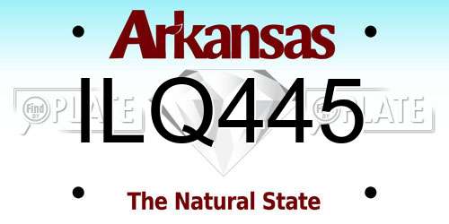 ILQ445 Arkansas License Plate